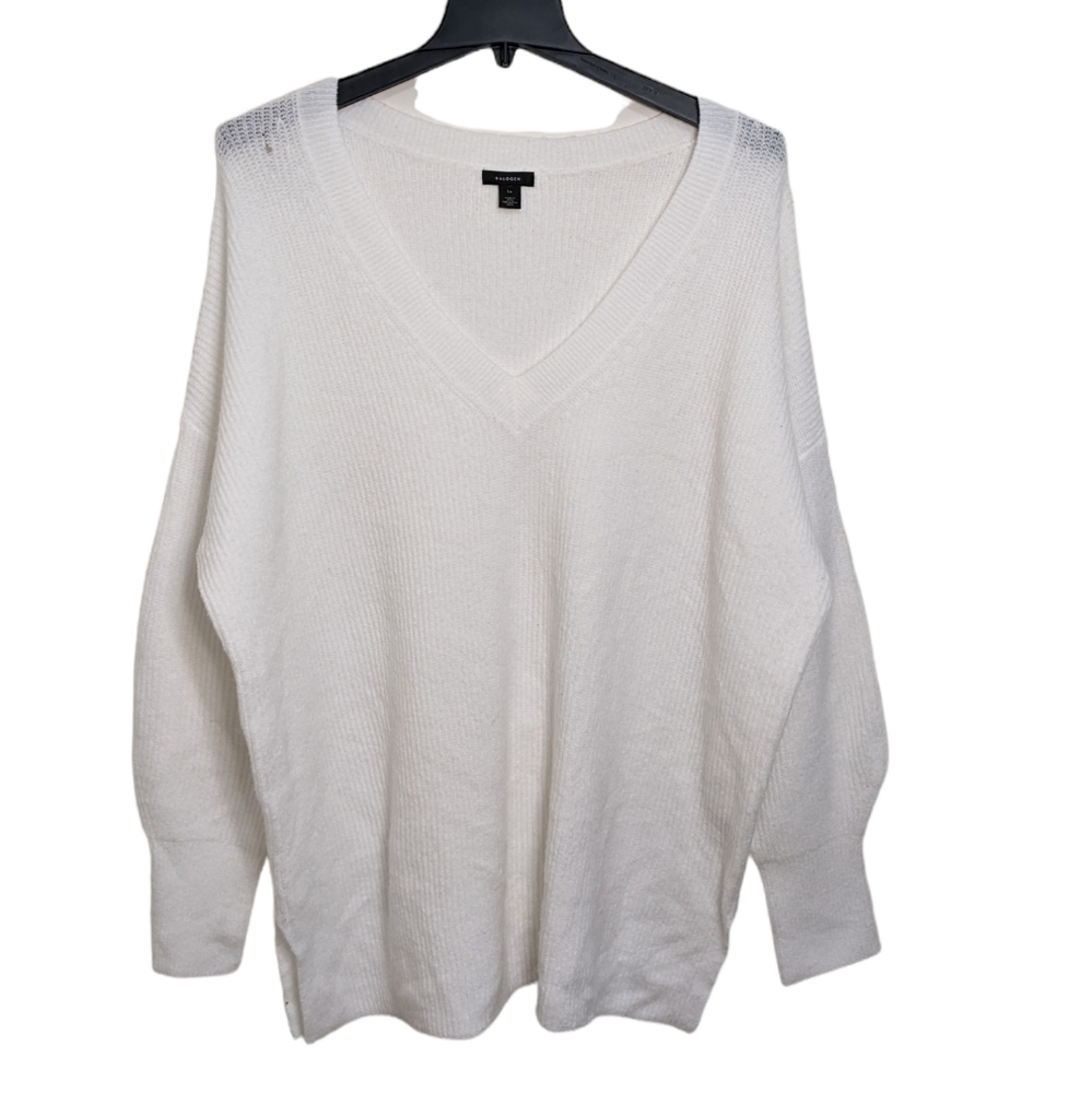Halogen Ribbed V-neck Tunic Sweater 1X